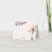 Klassieke Waterverf Blauwe Bloemen Bedankkaart (Achterkant)