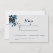 Klassieke waterverf bloem wit RSVP Kaartje (Voorkant)