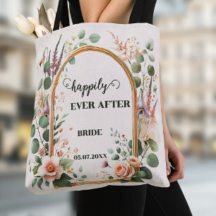 Klassieke waterverf bloemen elegante trouwdag tote bag