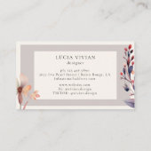 Klassieke Waterverf Bloemenontwerper Visitekaartje (Achterkant)