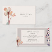 Klassieke Waterverf Bloemenontwerper Visitekaartje (Voorkant / Achterkant)