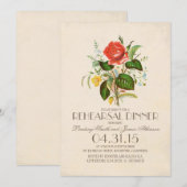 Klassieke  waterverf Bloemenrepetitie Diner Kaart (Voorkant / Achterkant)