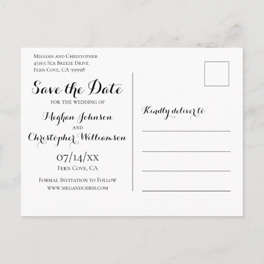 Klassieke Waterverf Bloemstrepen Save the Date Aankondigingskaart (Achterkant)