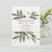 Klassieke Waterverf Botanische bloesems Baby showe Kaart (Staand voorkant)