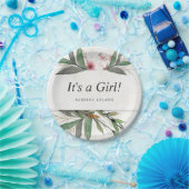 Klassieke Waterverf Botanische bloesems Papieren Bordje (Feest)