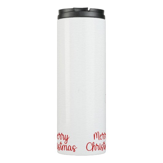 Klassieke Waterverf Candy Cane Kerstkrans Thermosbeker (Achterkant)