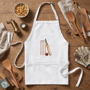 Klassieke Waterverf Cricket Bat en Bal Standaard Schort