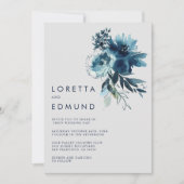 Klassieke Waterverf Floral Back & Front Wedding Kaart (Voorkant)