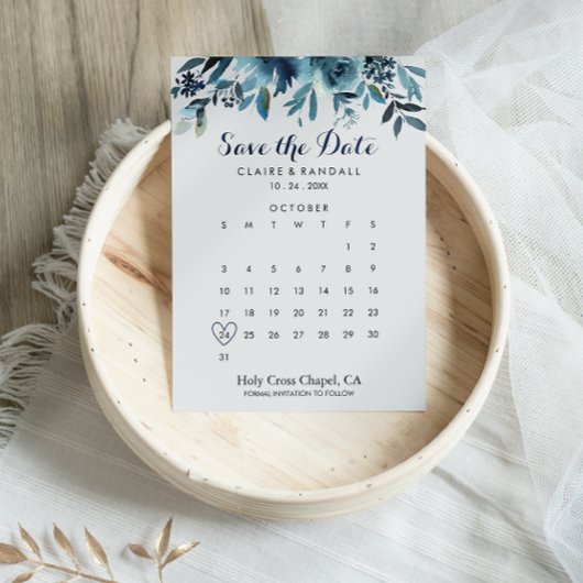 Klassieke Waterverf Floral sparen de Kalender van Save The Date