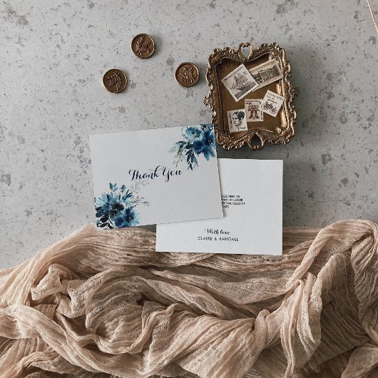 Klassieke Waterverf Floral Weddenschap Hartelijk d Bedankkaart