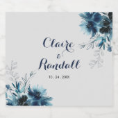 Klassieke Waterverf Floral Wedding Sparkling Wijnetiket (Enkel label)
