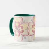 Klassieke waterverf florale grootma cadeau groen r mok (Voorkant links)