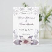 Klassieke waterverf florals bruiloft Uitnodiging (Staand voorkant)