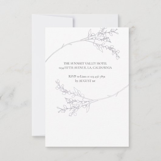 Klassieke waterverf florals bruiloft Uitnodiging (Achterkant)