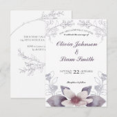Klassieke waterverf florals bruiloft Uitnodiging (Voorkant / Achterkant)