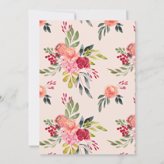 Klassieke Waterverf Flowers Baby shower Brunch Kaart (Achterkant)