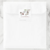 Klassieke Waterverf Greenery Pine aan en van Vierkante Sticker (Tas)