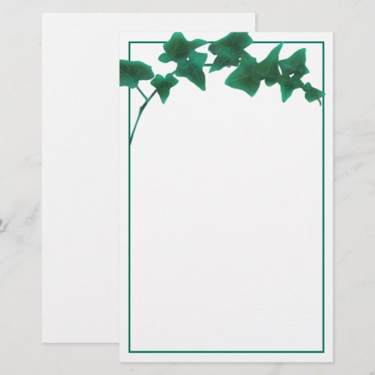 Klassieke waterverf Groen Engels Ivy Briefpapier (Voorkant / Achterkant)