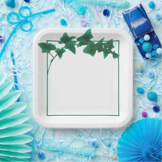 Klassieke waterverf Groen Engels Ivy Papieren Bordje (Feest)