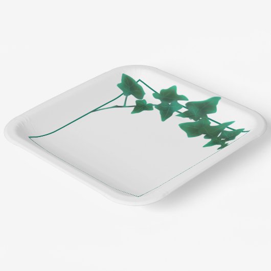 Klassieke waterverf Groen Engels Ivy Papieren Bordje (Gebogen)