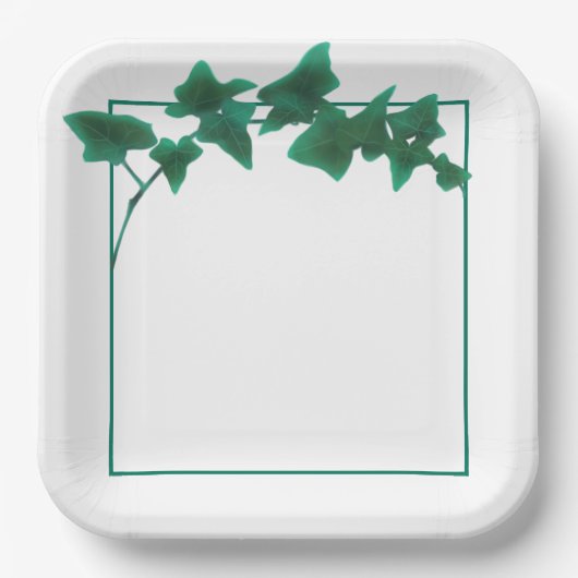 Klassieke waterverf Groen Engels Ivy Papieren Bordje (Voorkant)