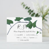 Klassieke waterverf Groen Engels Ivy RSVP Kaartje (Staand voorkant)