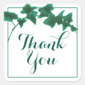 Klassieke waterverf Groen Engels Ivy Vierkante Sticker (Voorkant)