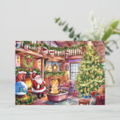 Klassieke Waterverf Kerst Kaart #6 (Staand voorkant)