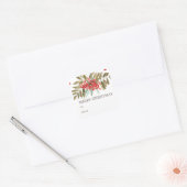 Klassieke Waterverf Kerstbessen Vierkante Sticker (Envelop)