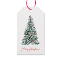 Klassieke waterverf kerstboom cadeaublaadjes