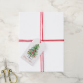 Klassieke Waterverf Kerstboom Gift Tag Cadeaulabel (Met Touw)