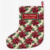 Klassieke Waterverf Kerstkous gepersonaliseerd Grote Kerstsok (Achterkant)