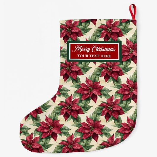 Klassieke Waterverf Kerstkous gepersonaliseerd Grote Kerstsok (Achterkant)