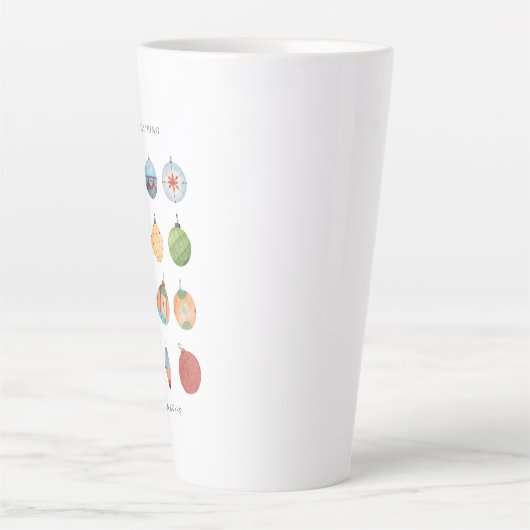 Klassieke Waterverf kerstversieringen Latte Mok (Voorkant)