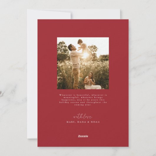 Klassieke Waterverf Krans Kerst Kaart (Achterkant)