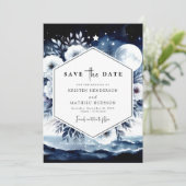 Klassieke Waterverf Maanverlichte bruiloft Save The Date (Staand voorkant)