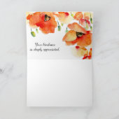 Klassieke Waterverf papaver ingevuld Hartelijk dan Bedankkaart (Binnen)