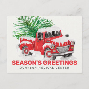 Klassieke Waterverf Red Truck Sason Groetings Briefkaart