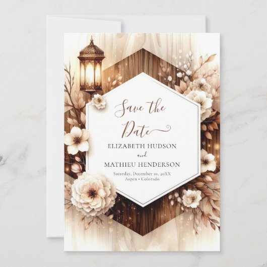 Klassieke Waterverf rustieke bruiloft Save The Date (Voorkant)