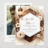 Klassieke Waterverf rustieke bruiloft Save The Date (Voorkant / Achterkant)
