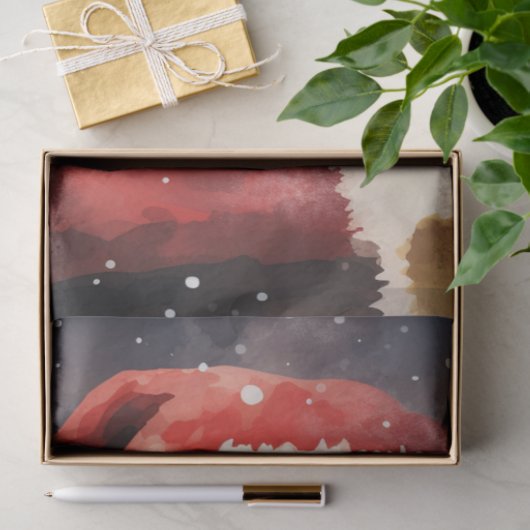 Klassieke waterverf Sinterklaas lachende sneeuwvlo Tissuepapier (Geschenk)