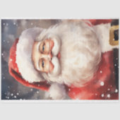 Klassieke waterverf Sinterklaas lachende sneeuwvlo Tissuepapier (Voorkant)