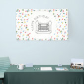 Klassieke Waterverf Stippen Bounce House Banner (Beurs)