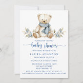 Klassieke Waterverf Teddy Bear Winter Baby shower Kaart (Voorkant)