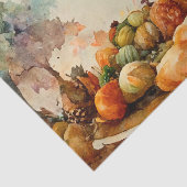 Klassieke Waterverf Thanksgiving Kalkoen Pompoen Tissuepapier (Detail)