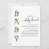 Klassieke Waterverf Wildbloemen Boho Baby Brunch Kaart (Voorkant)