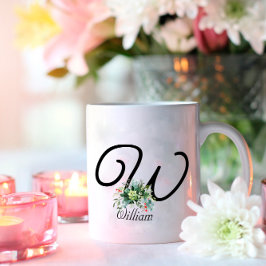 Klassieke waterverf wildbloemen schrijven koffie-m koffiemok