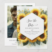 Klassieke Waterverf Zonnebloem bruiloft Save The Date (Voorkant / Achterkant)