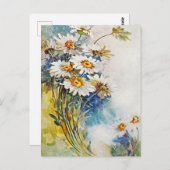 Klassieke waterverftekening van madeliefjes briefkaart (Voorkant / Achterkant)