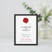 Klassieke Wax Seal Wedding Save the Date Aankondigingskaart (Staand voorkant)